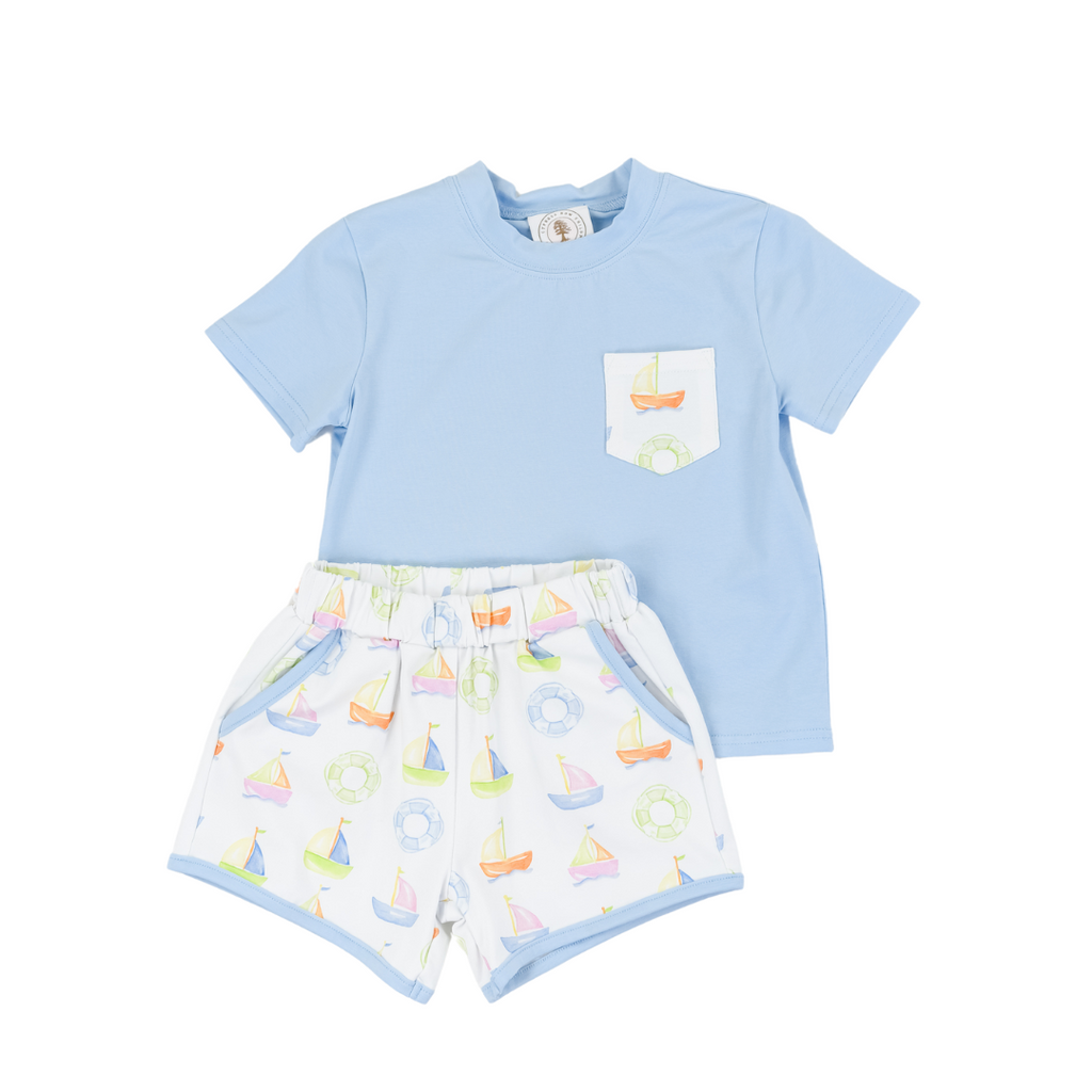 Sweet Sails Boys Play Pocket Short Set