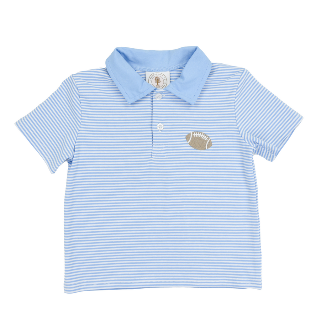 Powder Blue Stripe Tailgate Polo