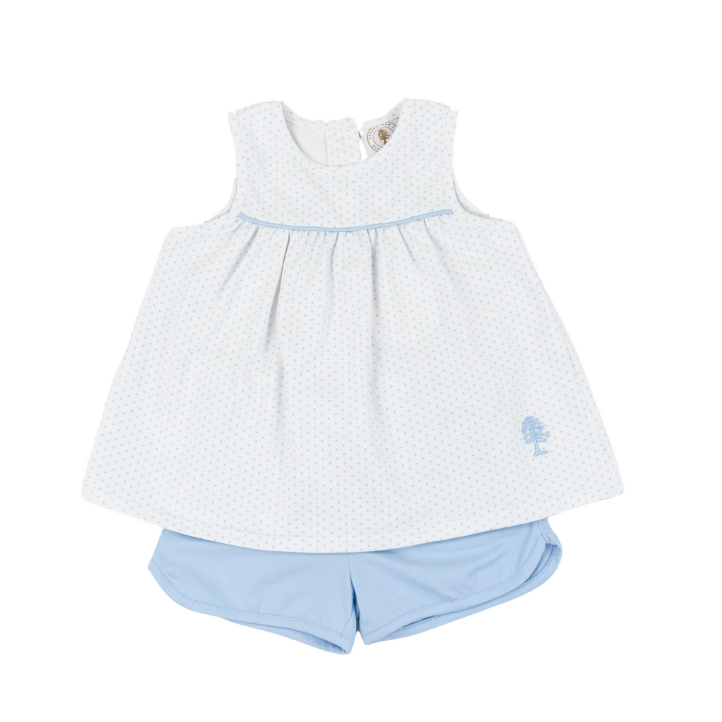 Classic Blue Dot Girls Short Set