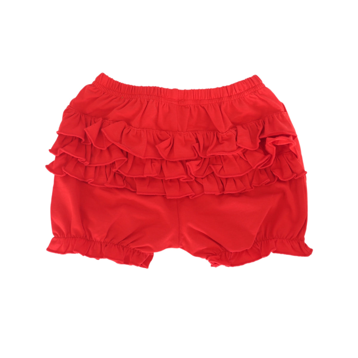 Solid Red Ruffle Bubble Shorts | Cypressrowchildrens
